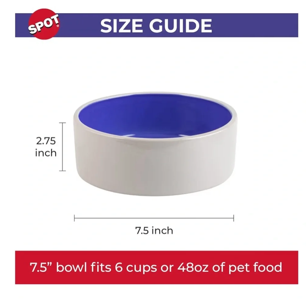 Classic Heavy-Duty Ceramic Stoneware Bowl for Dogs & Cats